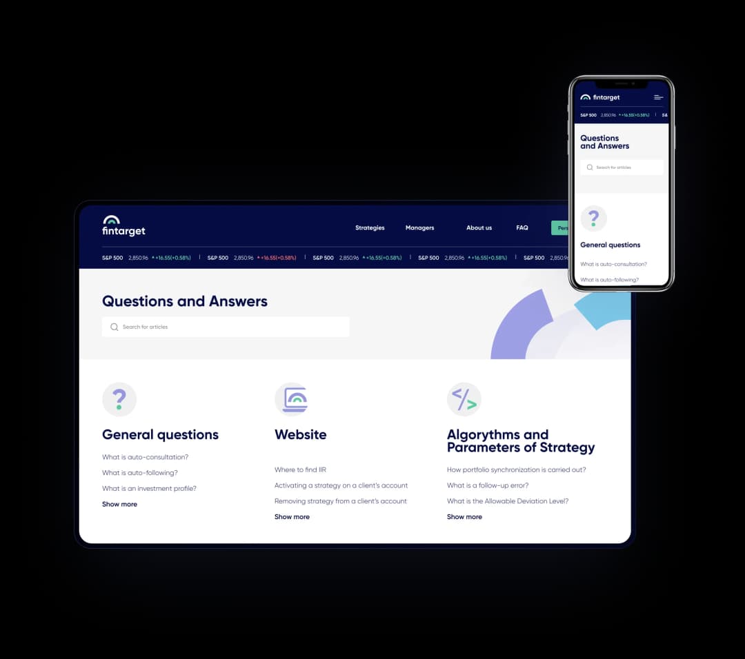 Mobile app questions and answers screen