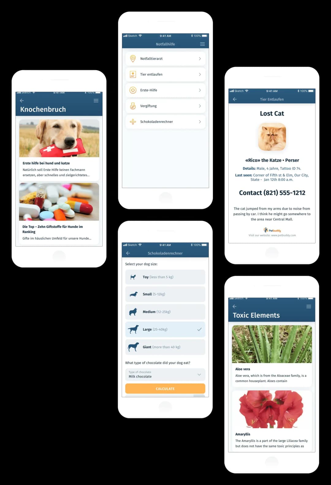 screenshots of the app