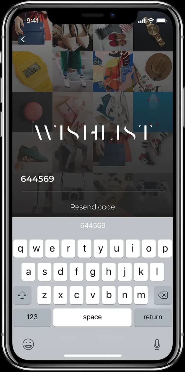 Mobile app wishlist verification screen