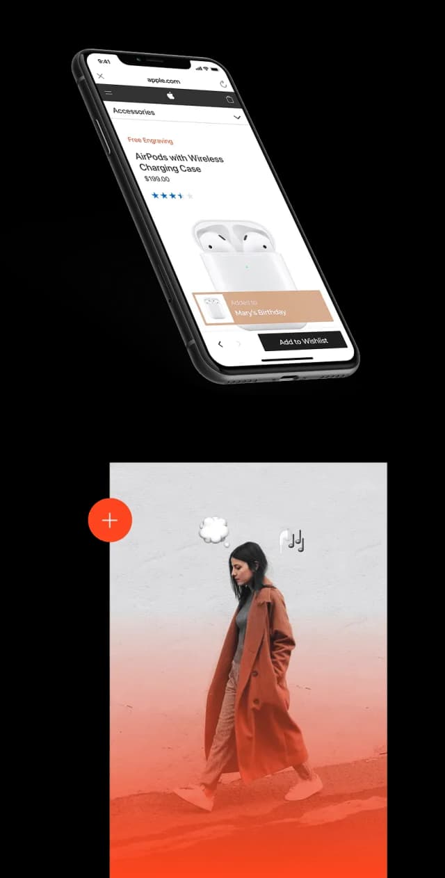 Mobile app product listing screen