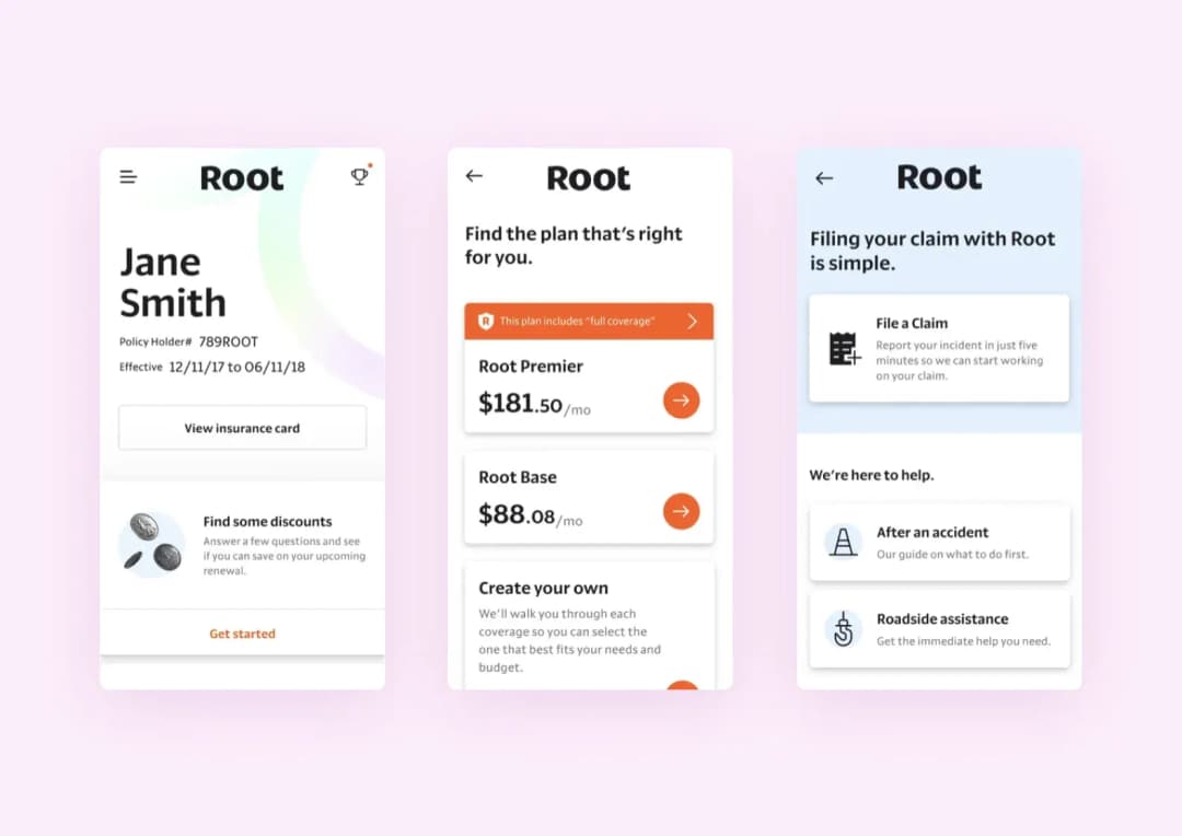 Root car insurance application