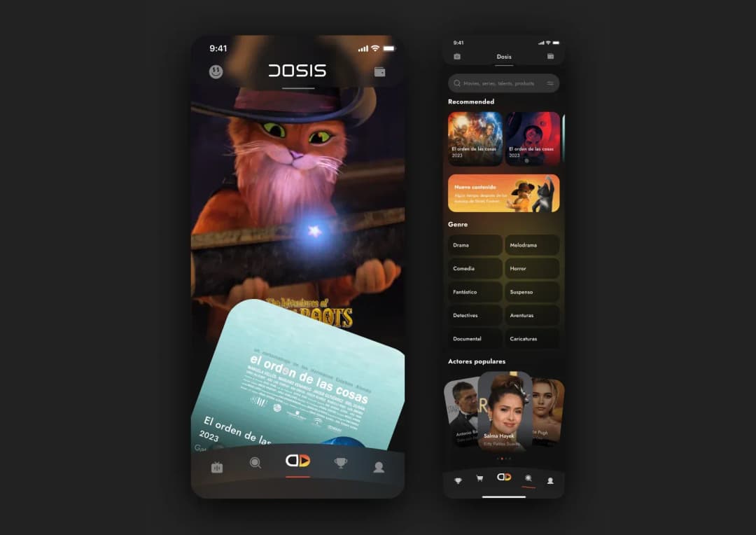 The design of the content catalog in Dosis by Purrweb