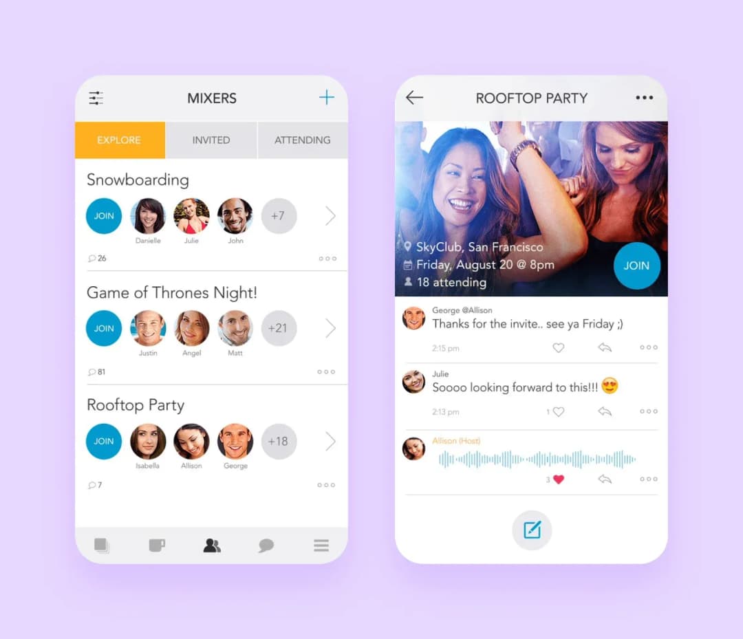 an example of an application that suggests group dating