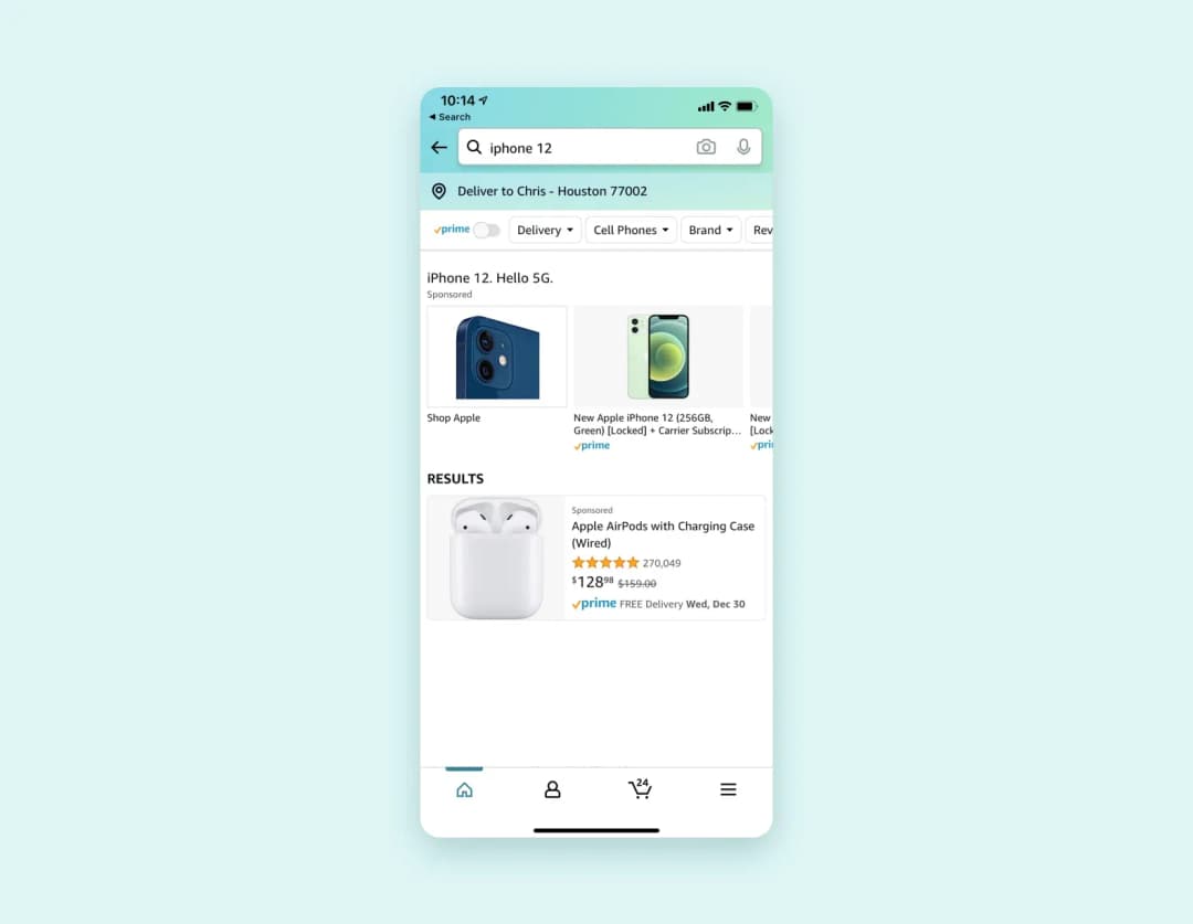 Amazon search page