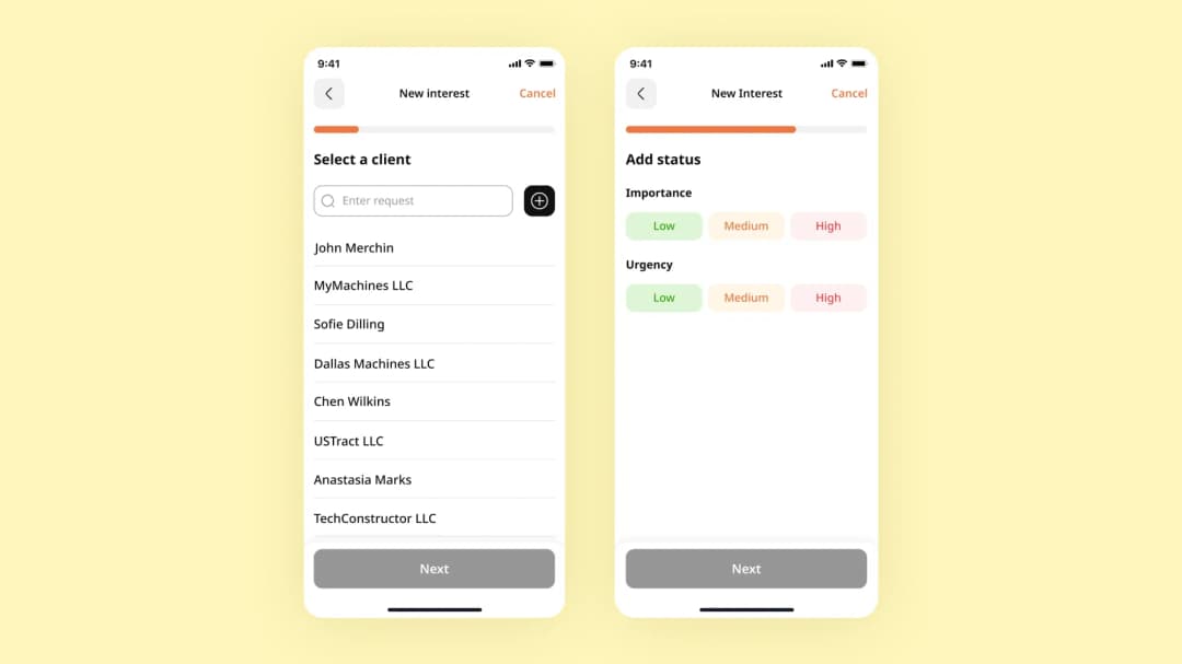 User can see the progress of the interest