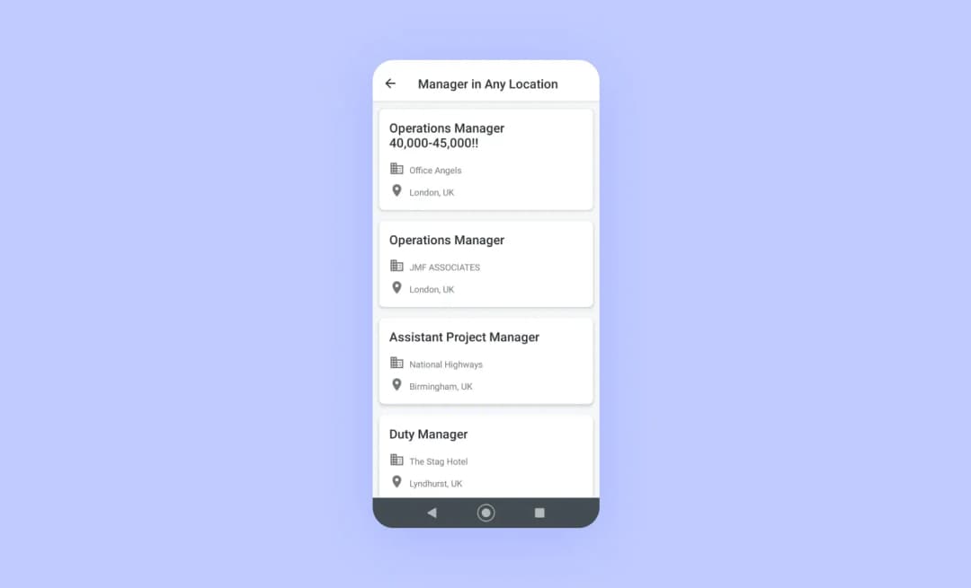 Ziprecruiter search results screen