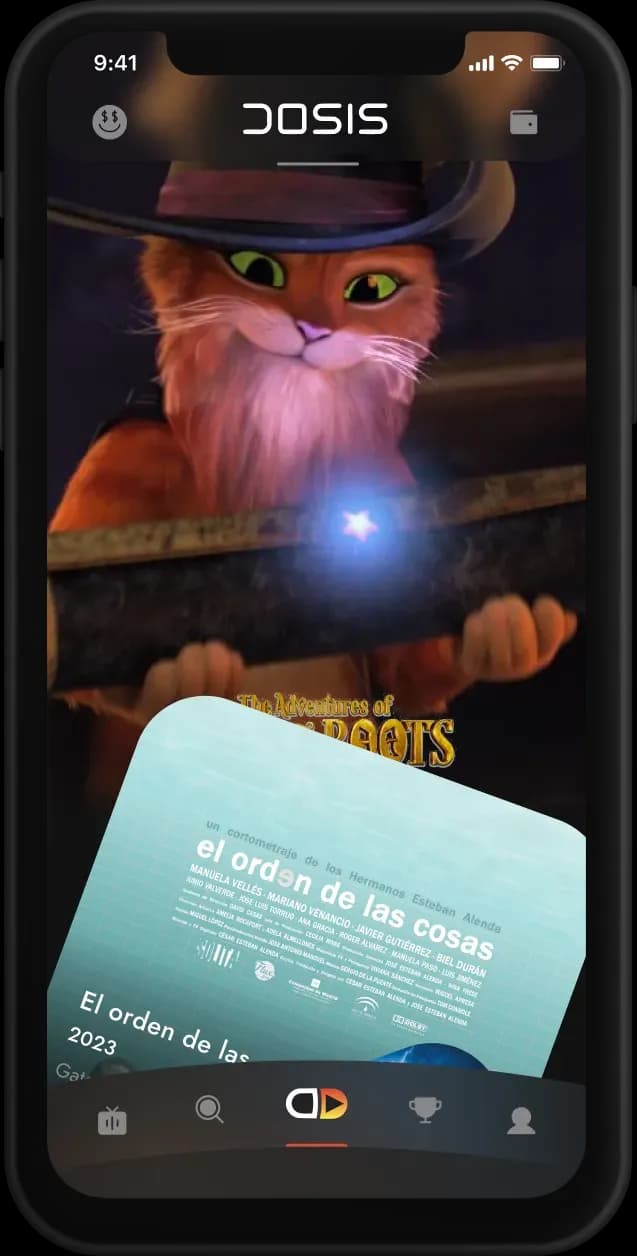 Puss in Boots movie promotion screen