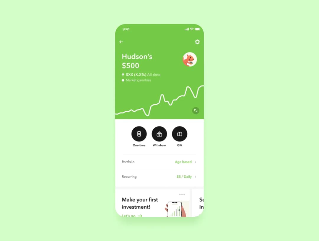 Acorns’s screen
