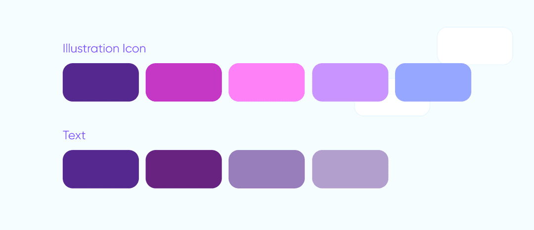 The color palette of the landing page