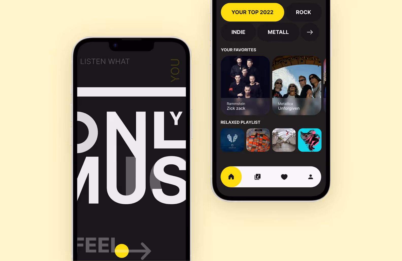 One of the music apps we made. Dribbble shot.