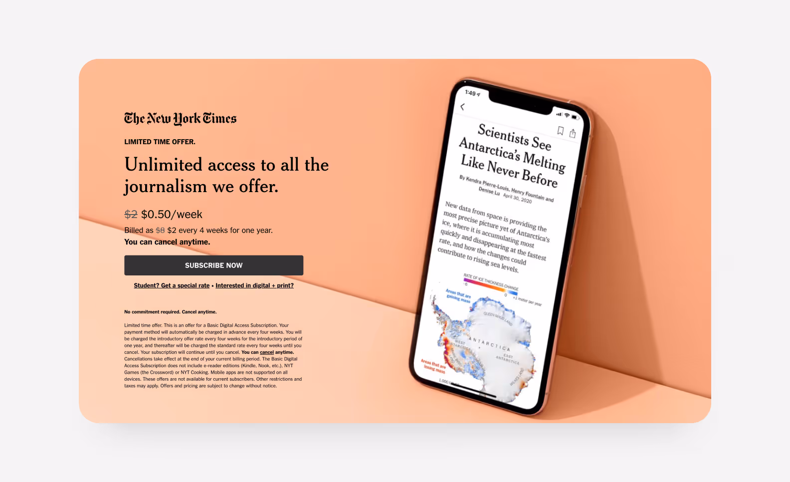 The new York Times subscription
