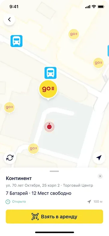 Map with location markers and information