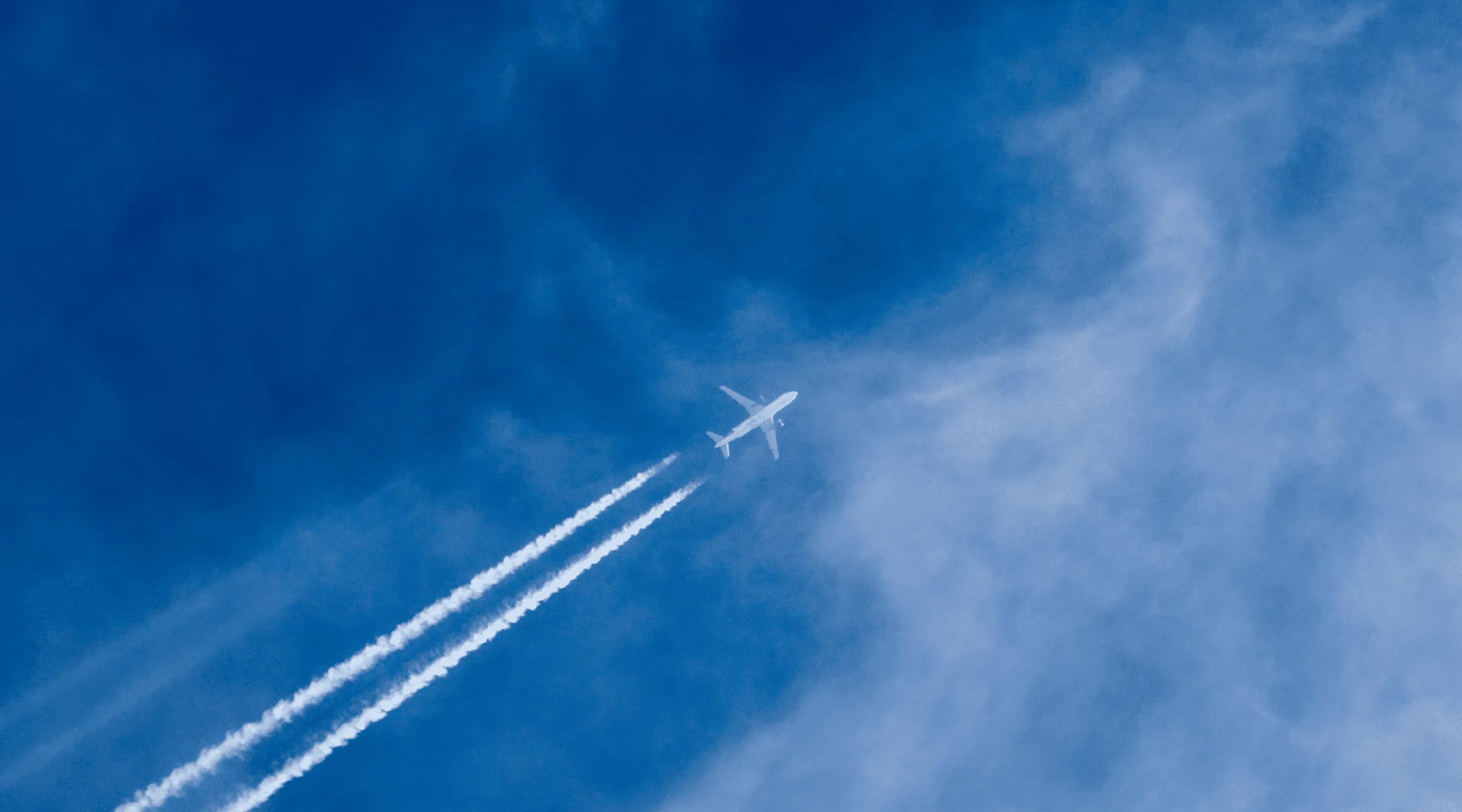 Airplane flying in a blue sky