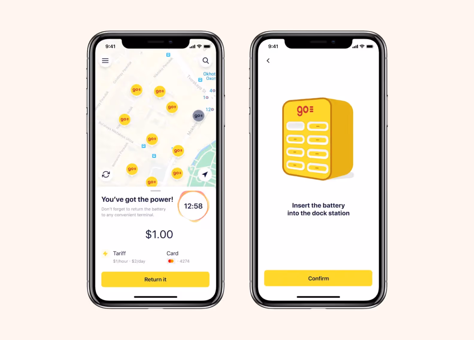 design of a powerbank renting app