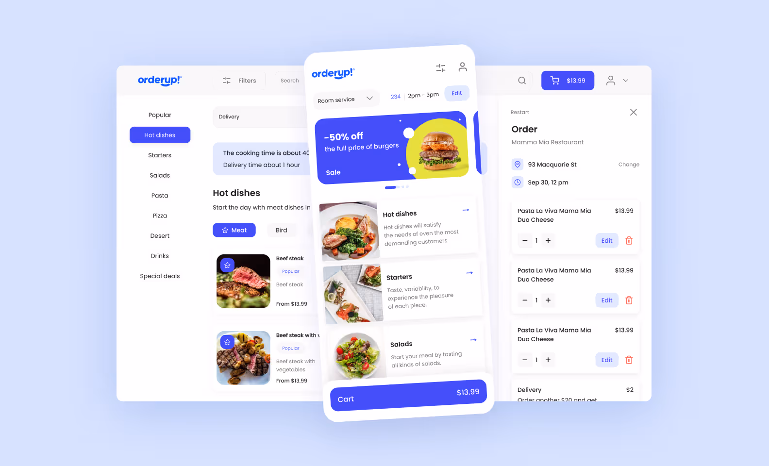 OrderUp app, developed by Purrweb