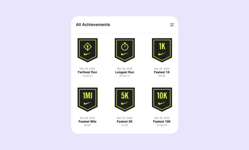 Create a fitness app: gamification achievements