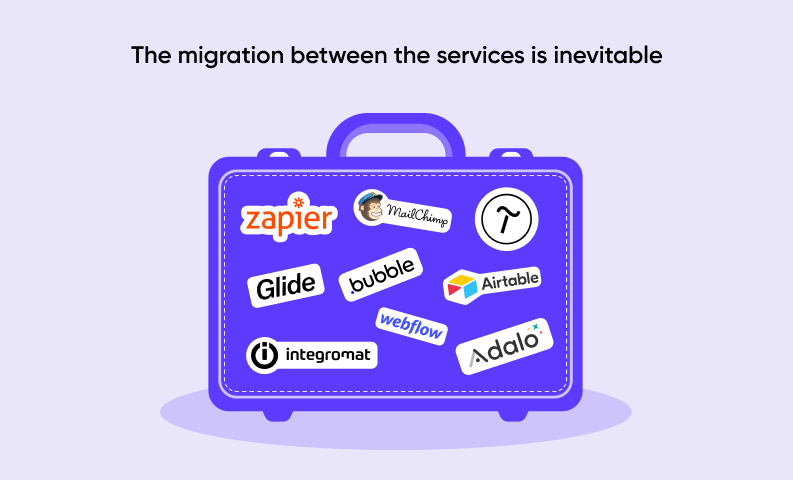 The migration between the services is inevitable. What is no code?