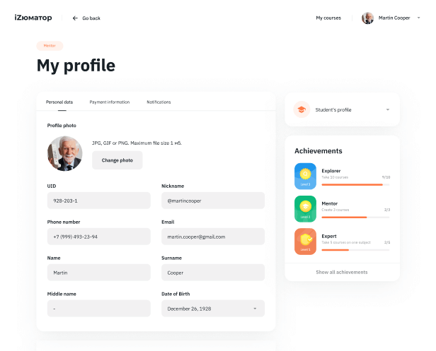 Hierarchy of roles and cycled functionality